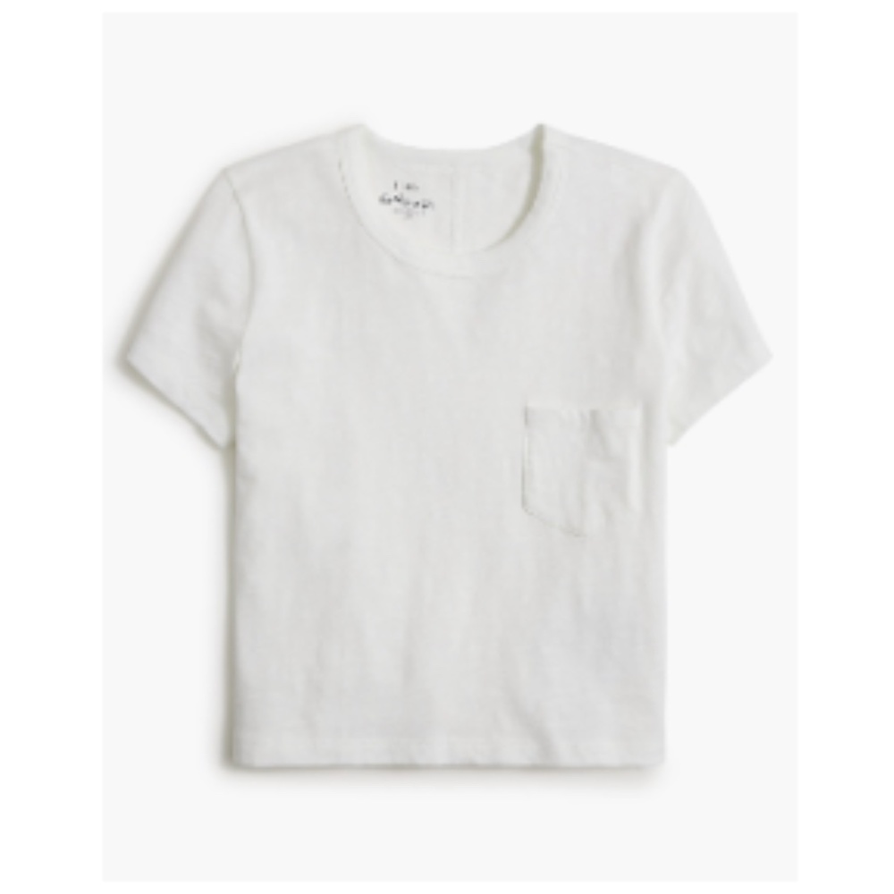 J.Crew Factory Cropped Girlfriend Crewneck Tee- White